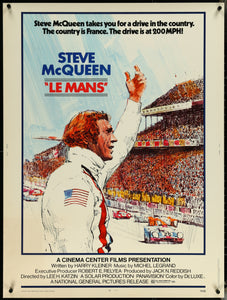 An original movie poster for the Steve McQueen film Le Mans