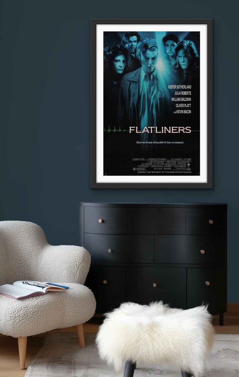 An original movie poster for the 1990 film Flatliners