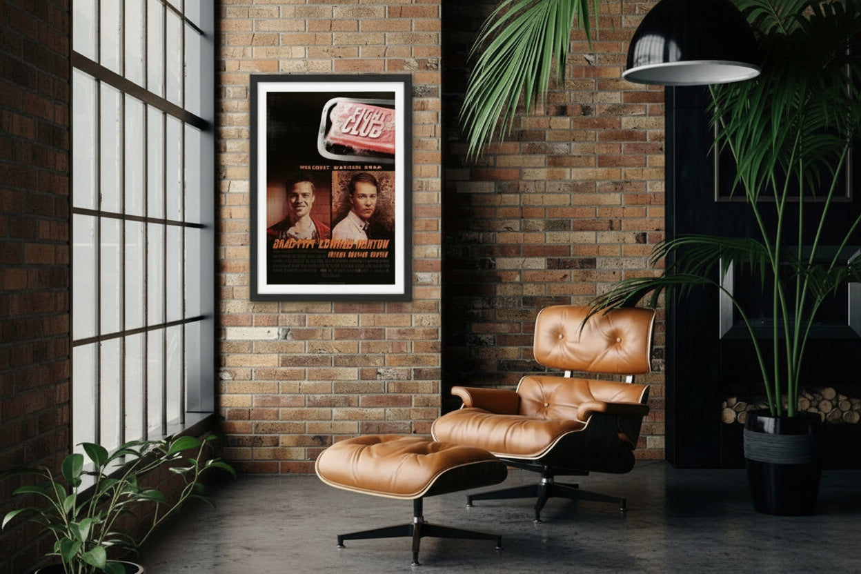 An original movie poster for the film Fight Club