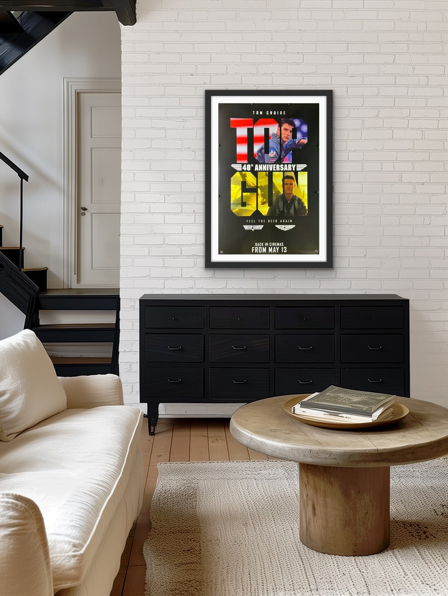 An original movie poster for the 40th anniversary double-bill of Top Gun and Top Gun Maverick