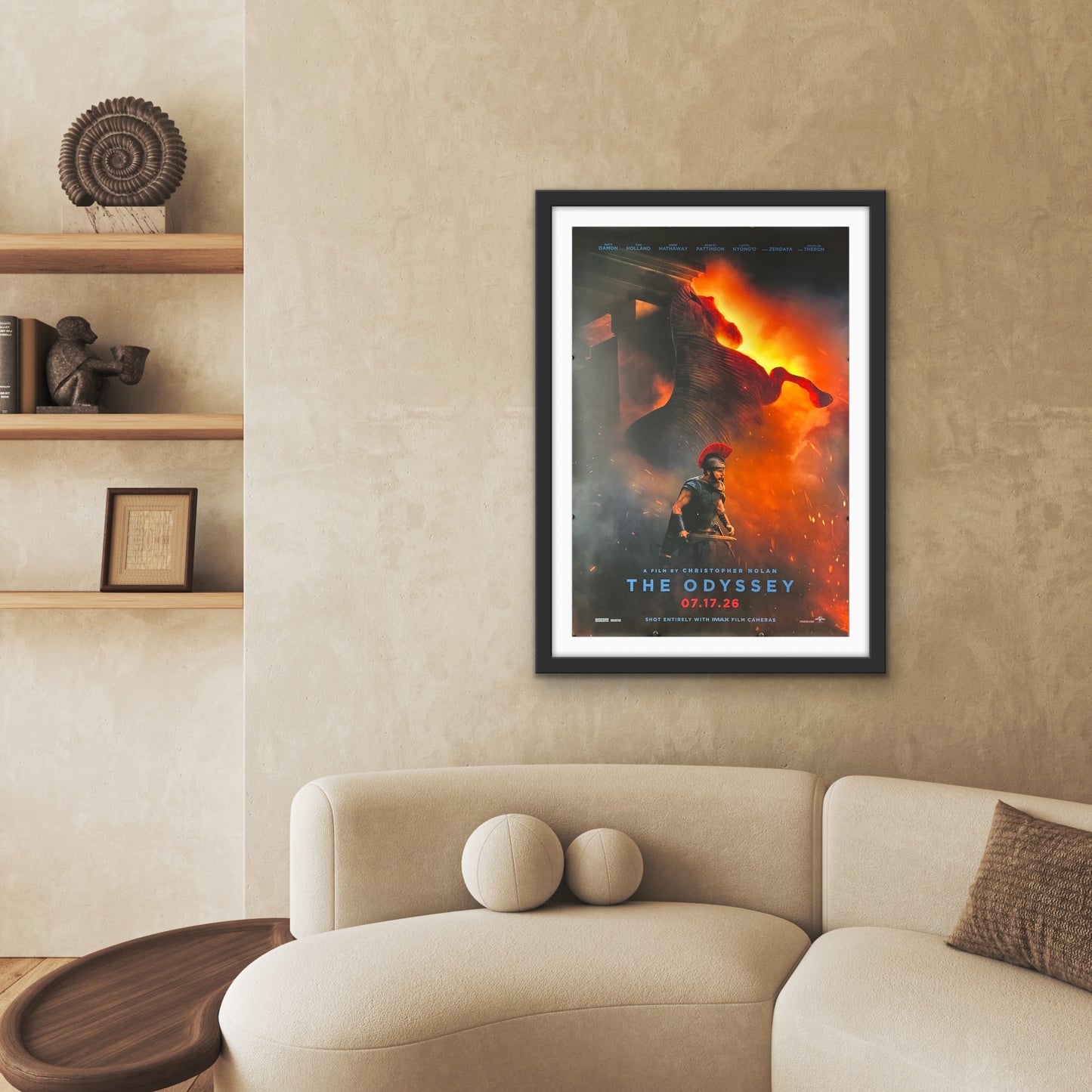 An original movie poster for Christopher Nolan film The Odyssey