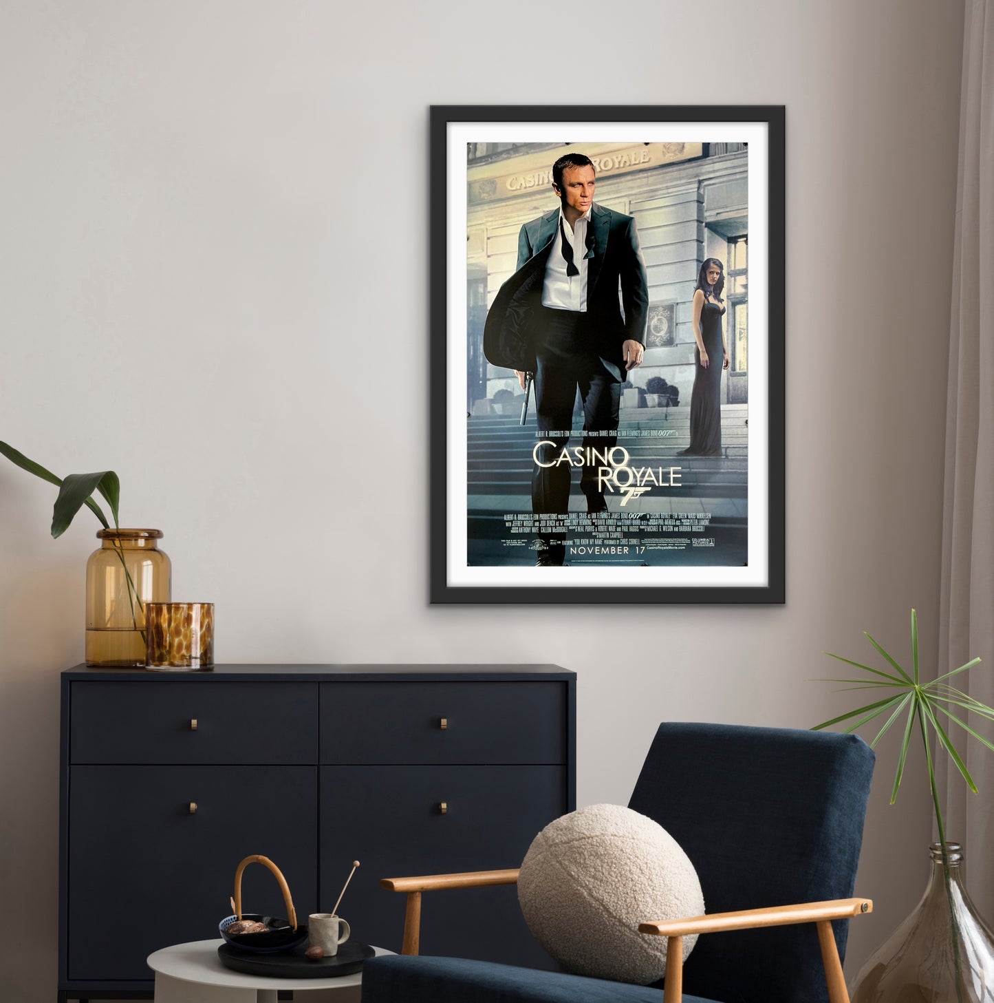 An original movie poster for the James Bond film Casino Royale