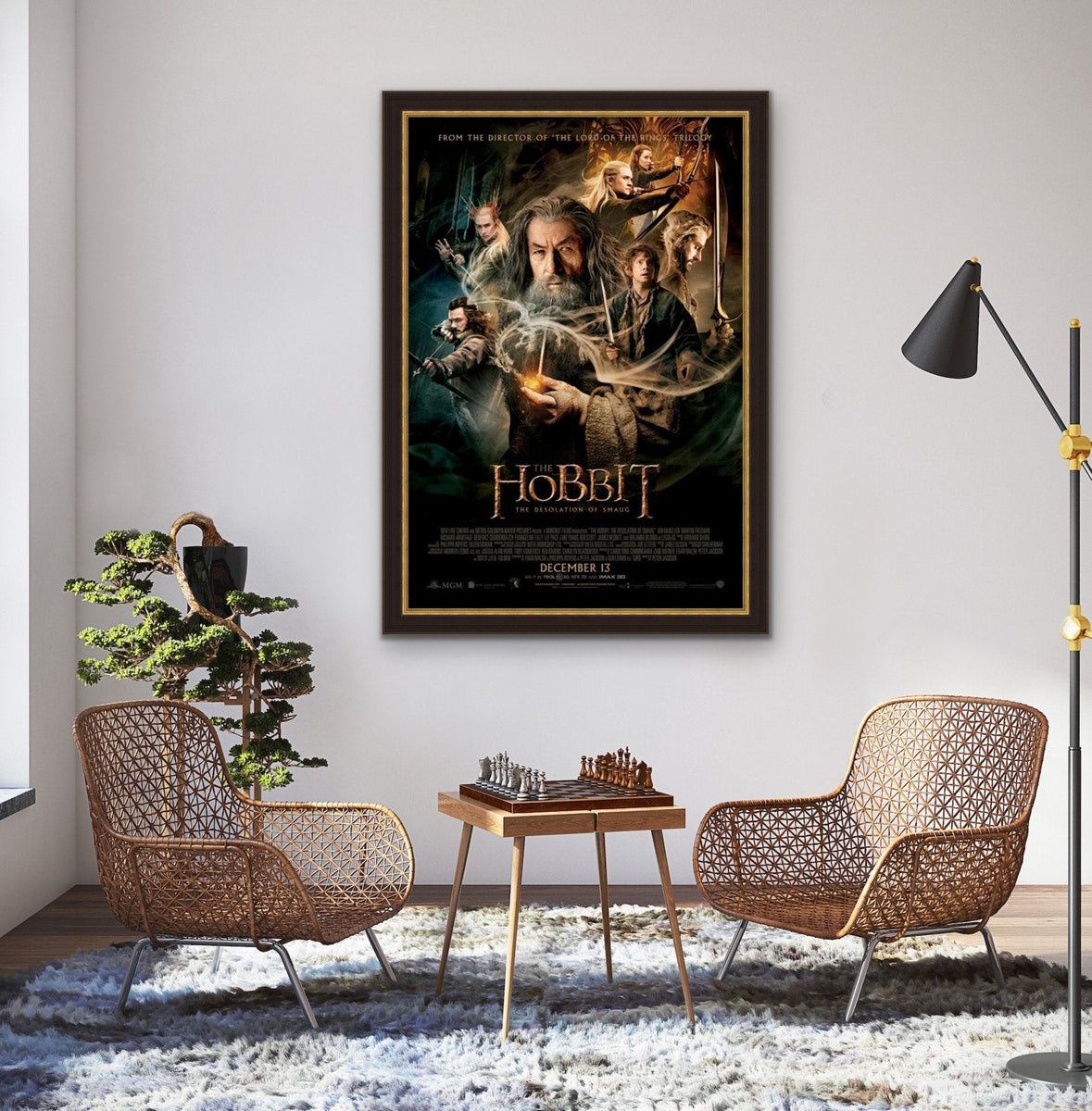 The 2024 Hobbit Desolation of Smaug Canvas Movie Poster Wall Print Semi Gloss 24x36