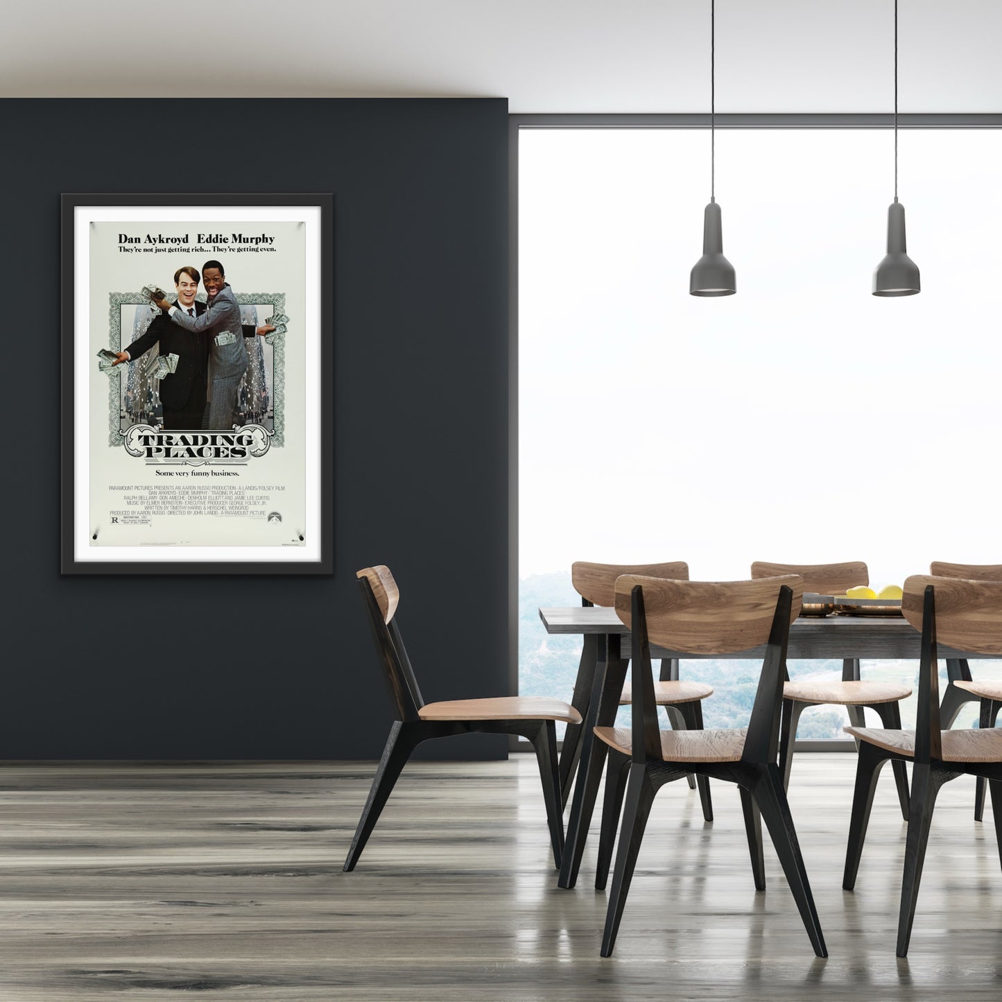 An original movie poster for the film Trading Places