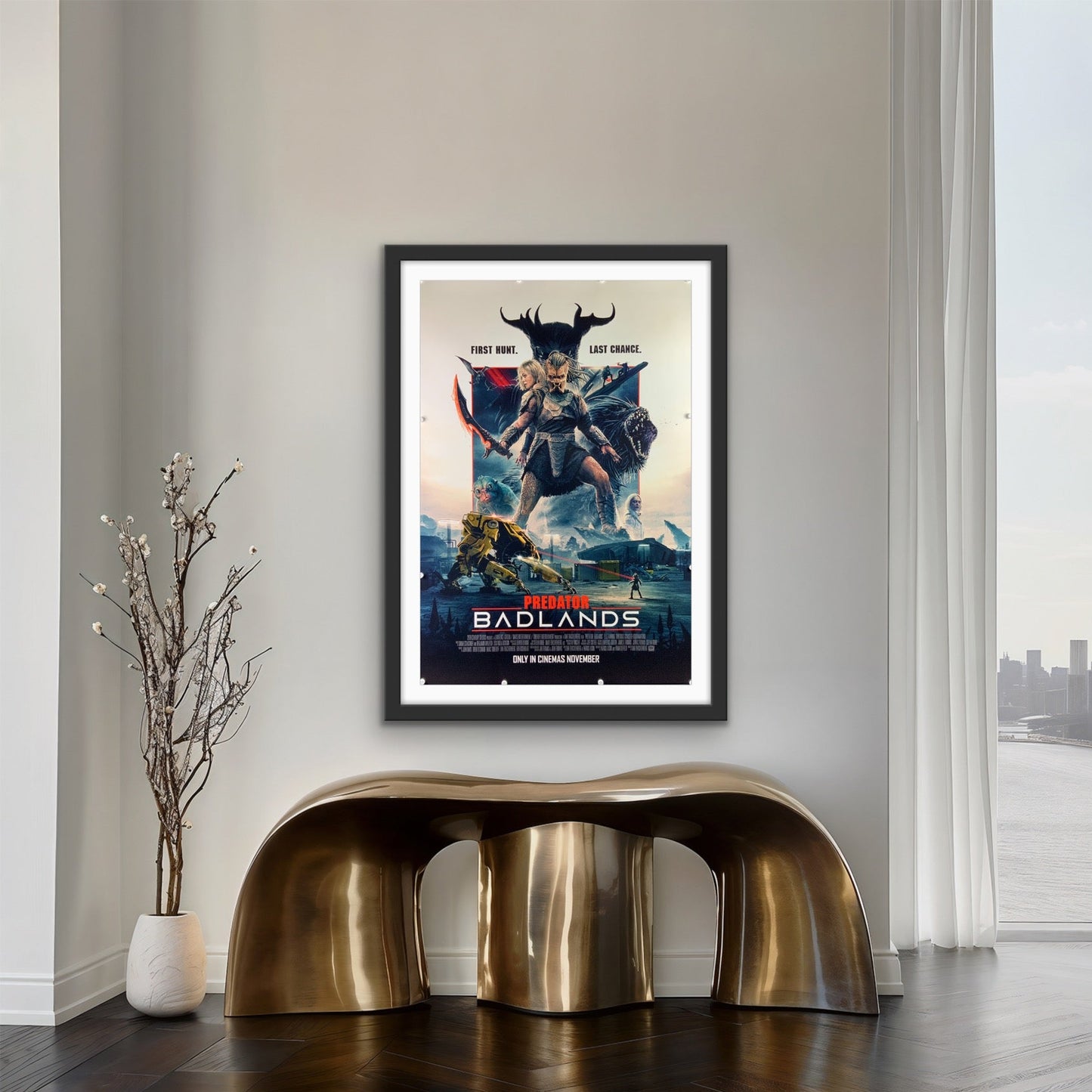An original movie poster for the film Predator Badlands