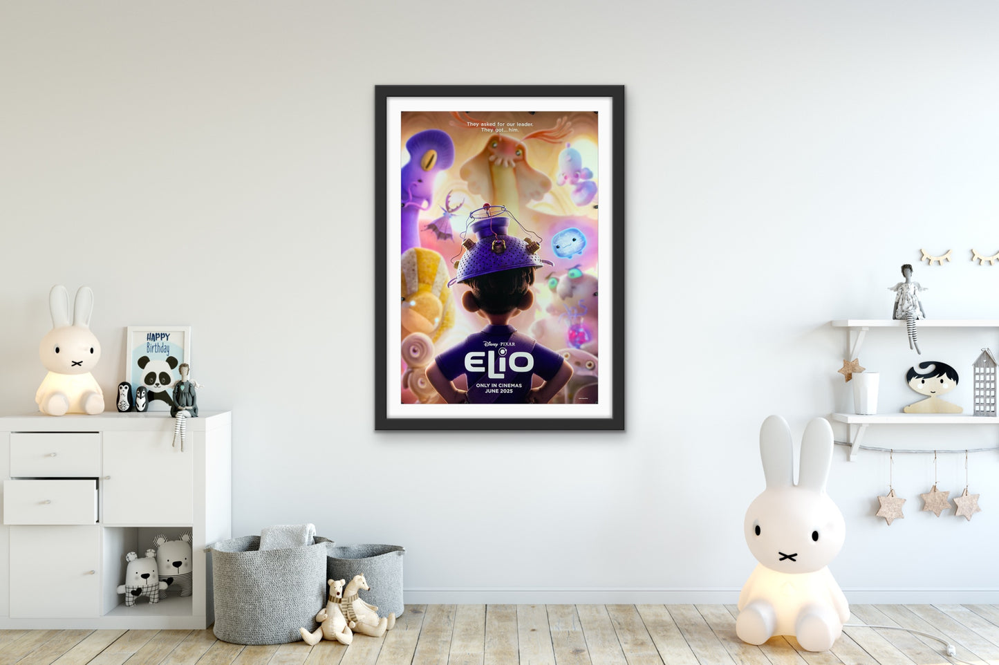 An original movie poster for the Disney Pixar film ELIO