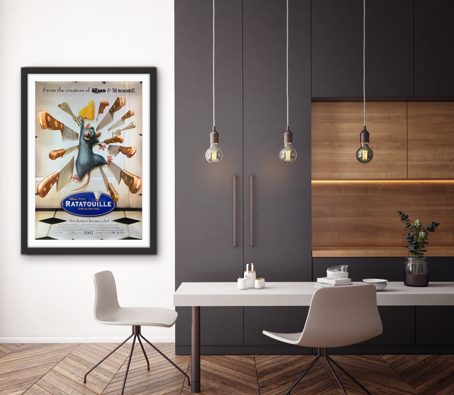 An original movie poster for the Disney / Pixar film Ratatouille