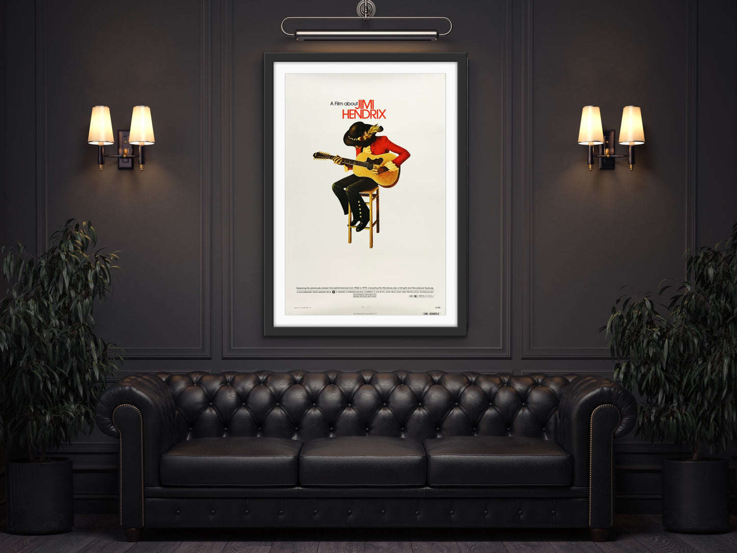 An original movie poster for the film A Film About Jimi Hendrix