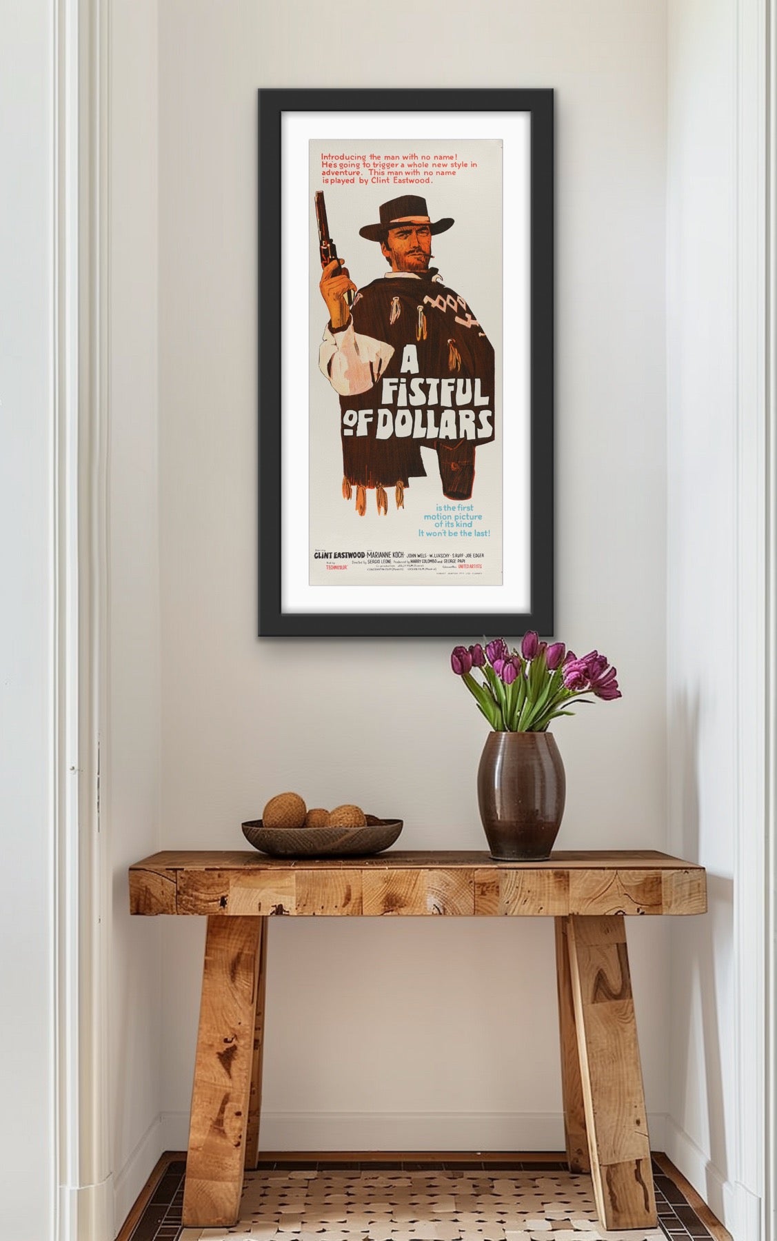 An original movie poster for the film A Fistful of Dollars