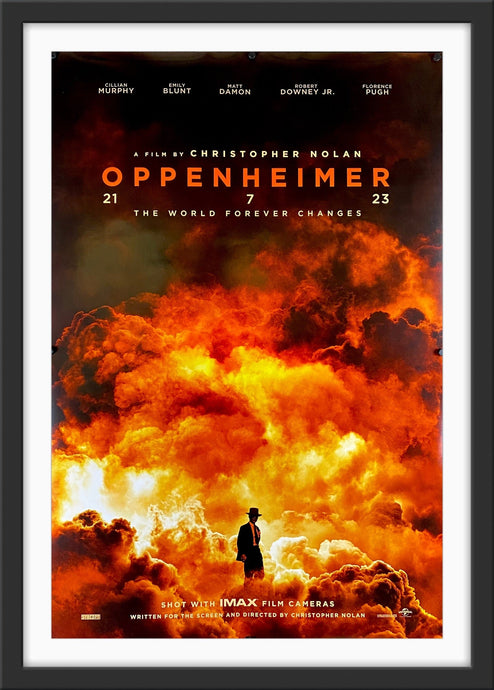 An original movie poster for the Christopher Nolan film Oppeneheimer