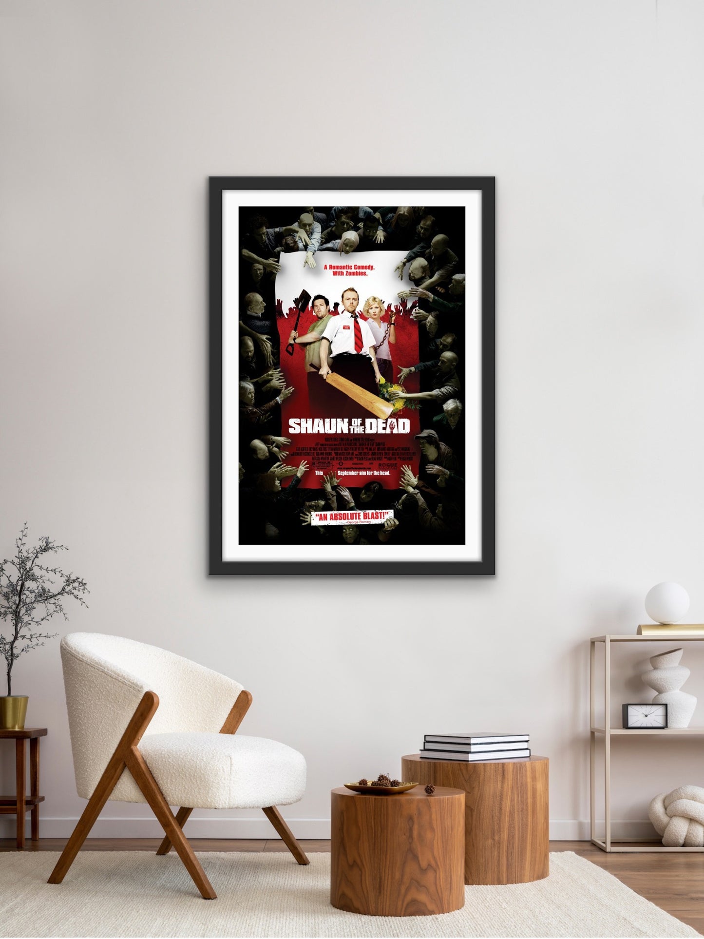 An original movie poster for the film Shaun of the Dead