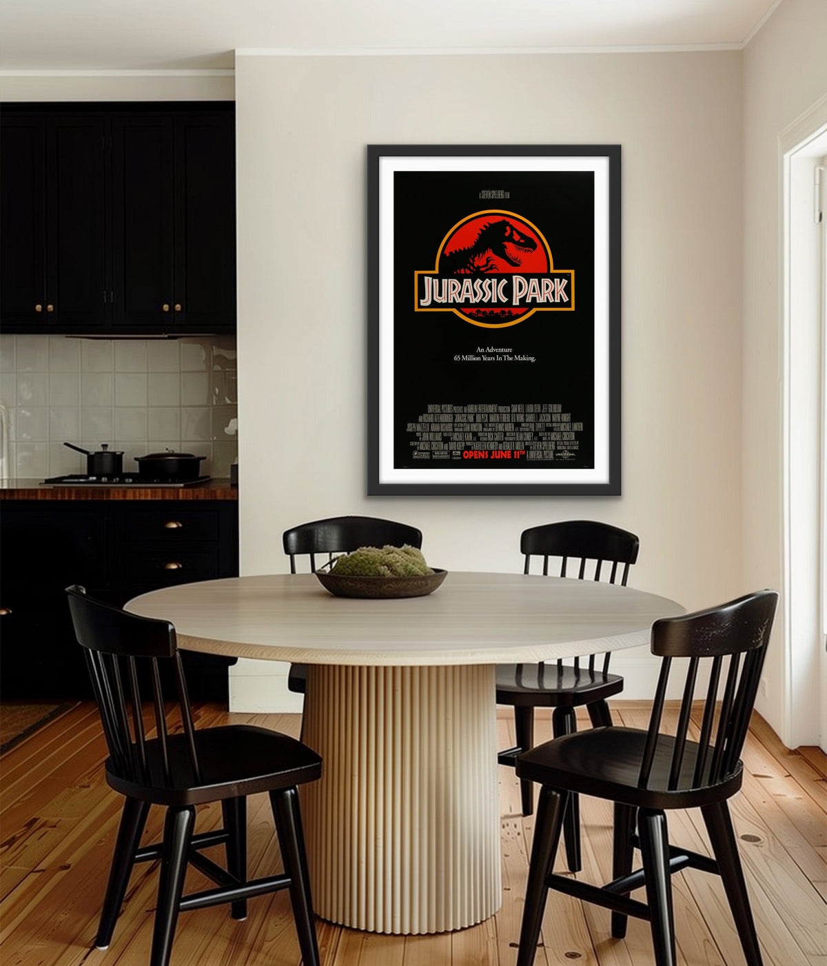 An original double-sided movie poster for the film Jurassic Park