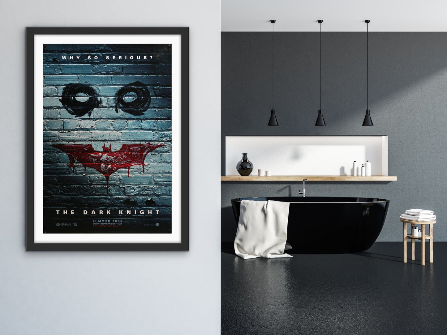 An original movie poster for the Batman film The Dark Knight