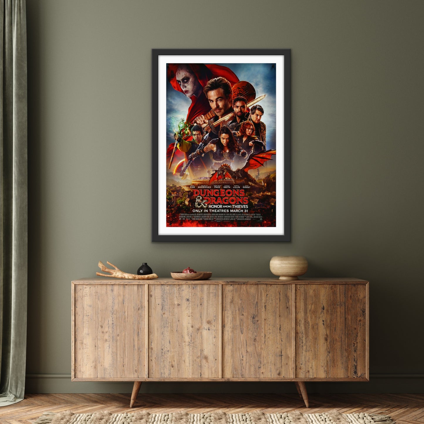 An original movie poster for the film Dungeons and Dragons : Honor Amongst Thieves