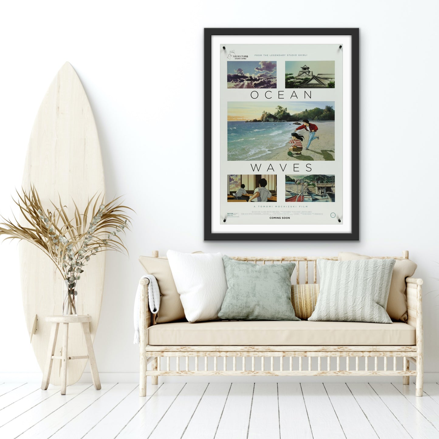 An original movie poster for the Studio Ghibli film Ocean Waves