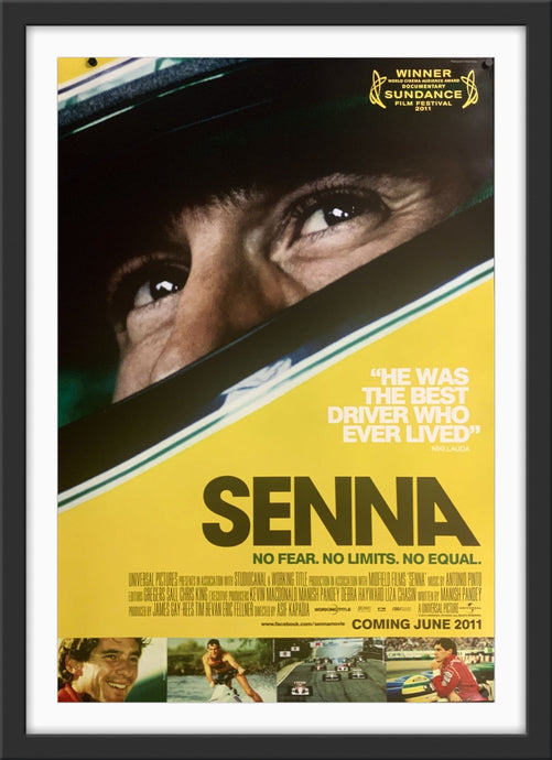 An original movie poster for the film Senna