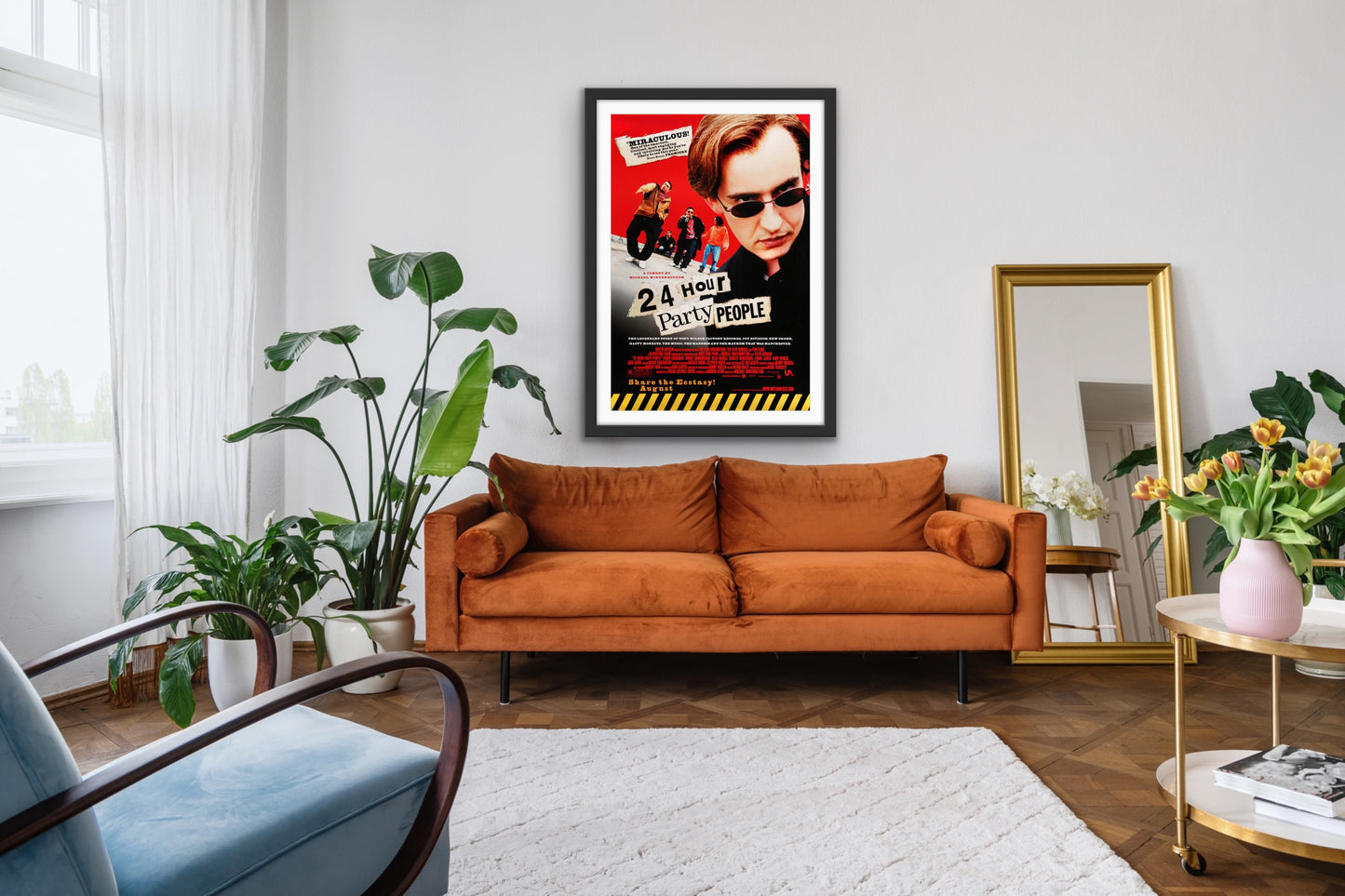 An original movie poster for the film 24 Hour Party People
