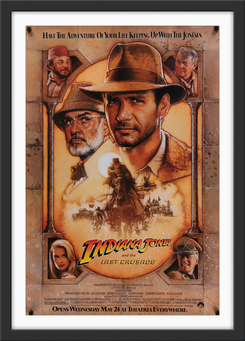 An original movie poster for Indiana Jones and the Last Crusade