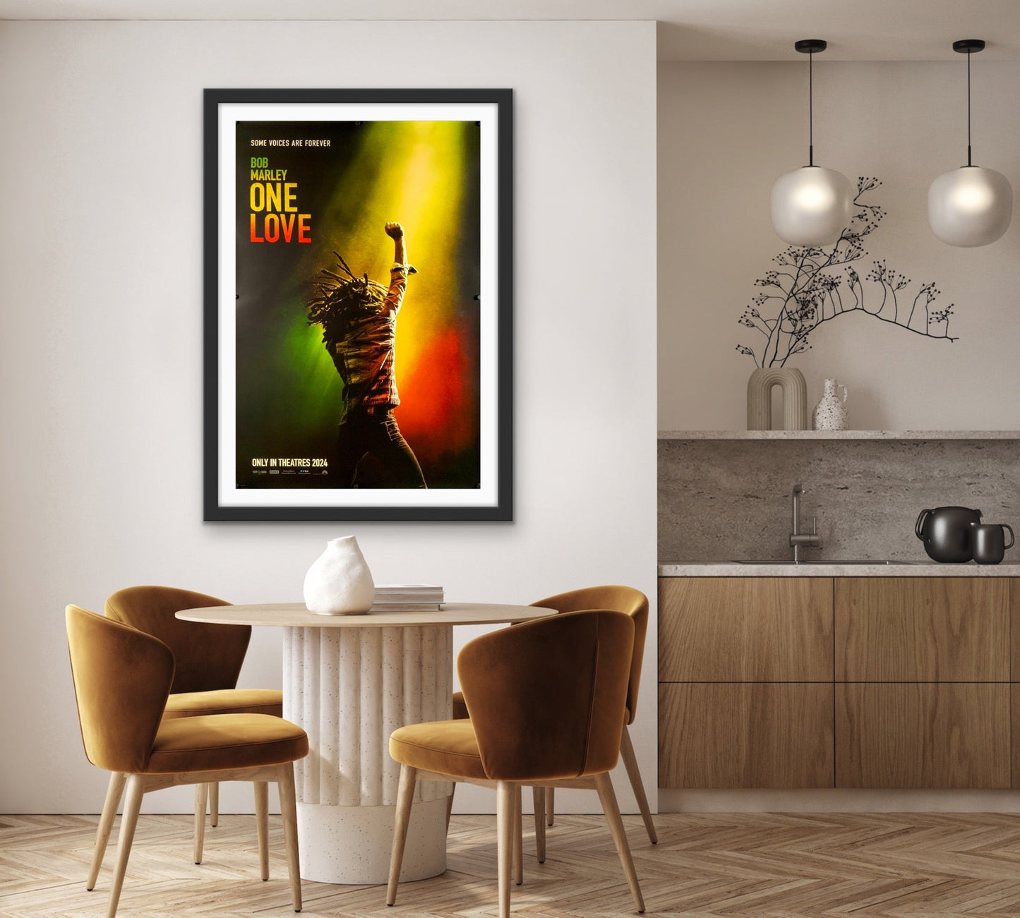 An original movie poster for the film Bob Marley One Love