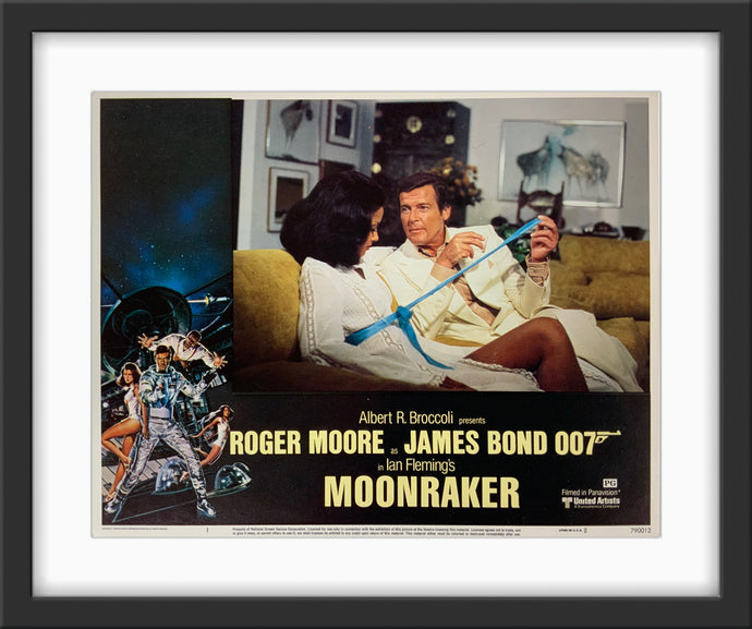 An original 11x14 lobby card for the James Bond film Moonraker