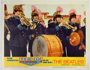 An original framed lobby card for The Beatles film HELP!