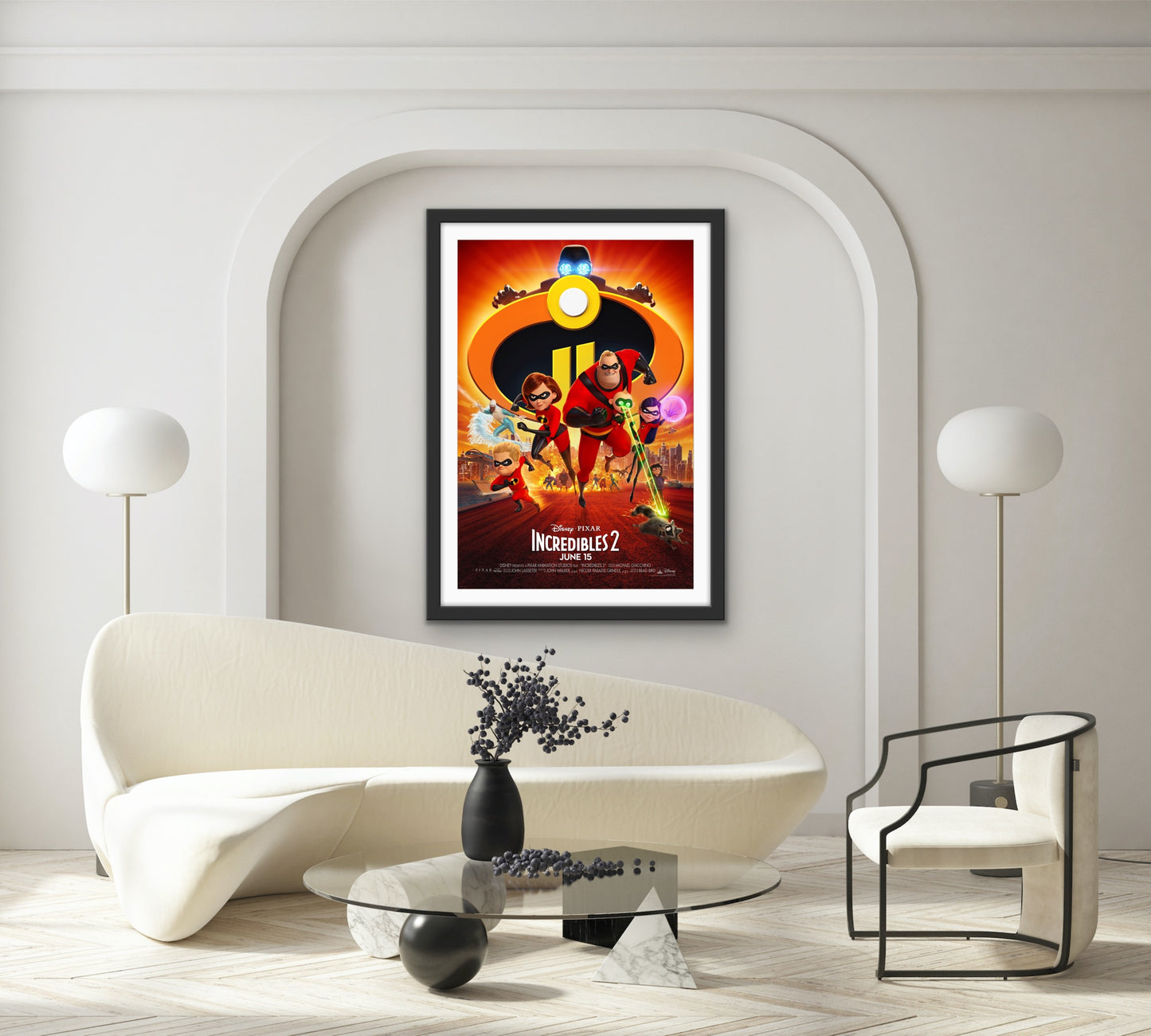 An orignal movie poster for the Pixar film Increduble 2