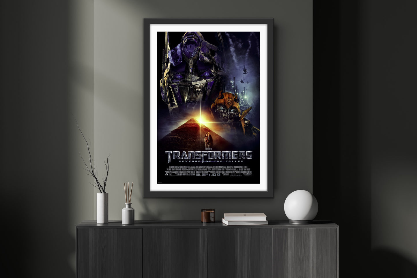 An original movie poster for the film Transfomers Revenge of the Fallen