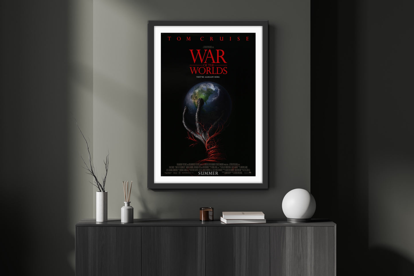 An original movie poster for the Steven Spielberg film War of the Worlds
