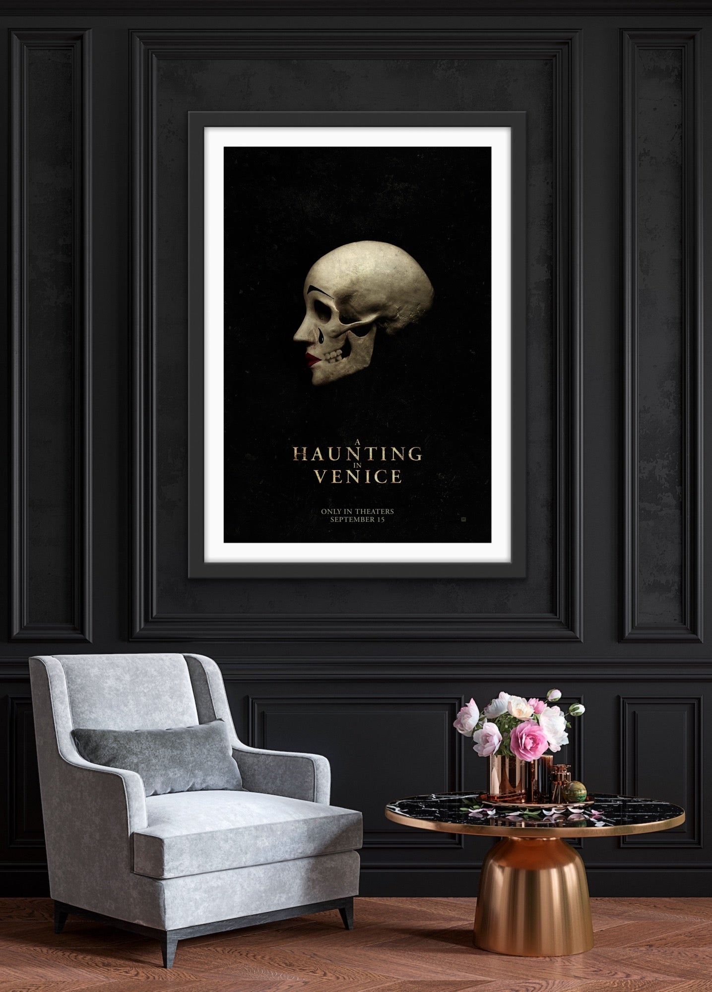 An original movie poster for the Agatha Christie film A Haunting In Venice