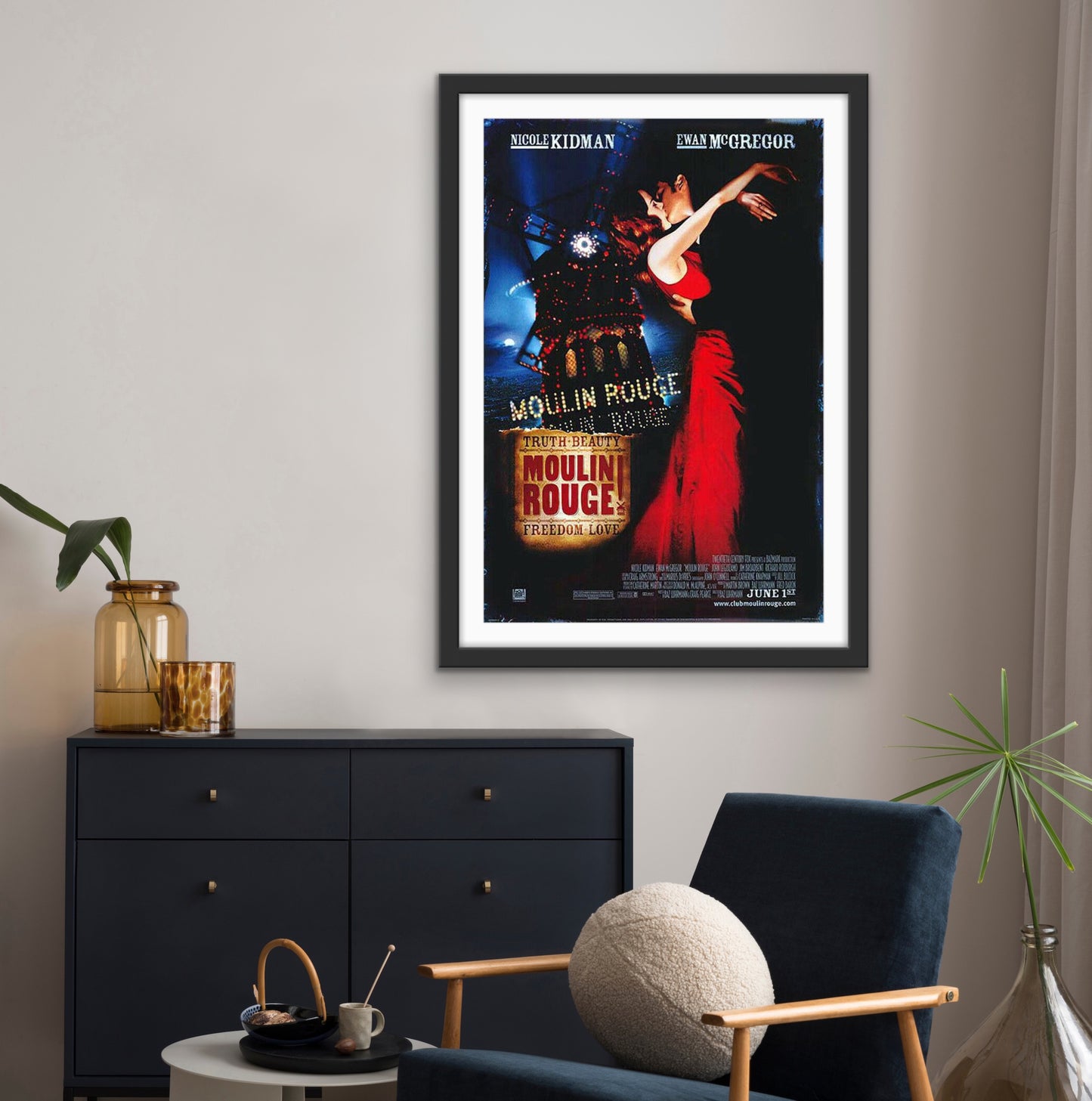 An original movie poster for the film Moulin Rouge