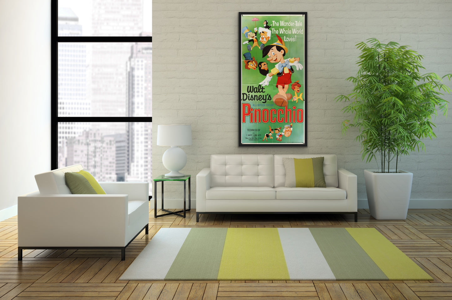 An original three sheet movie poster for the Disney film Pinocchio