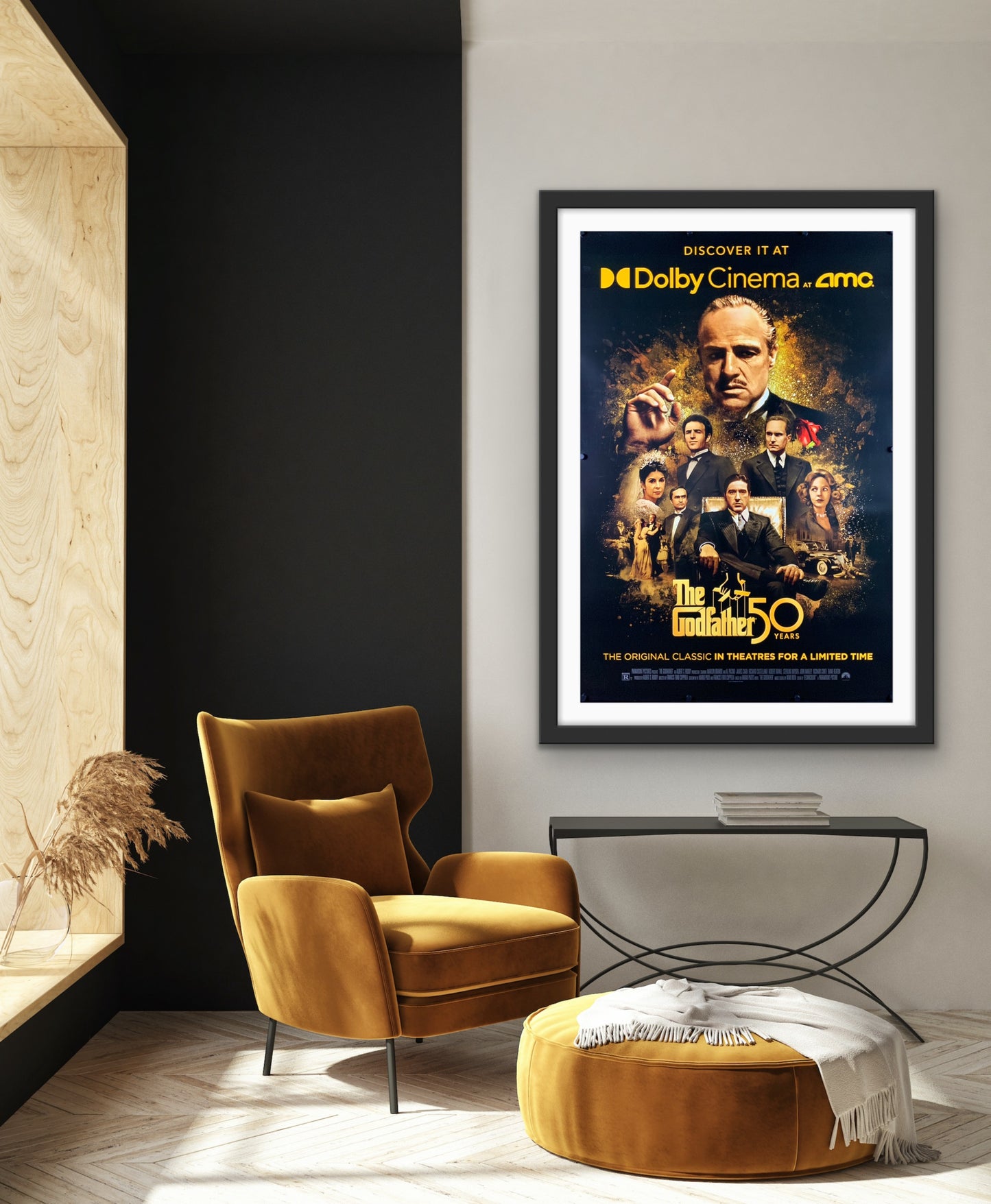 An original movie poster for the film The Godfather