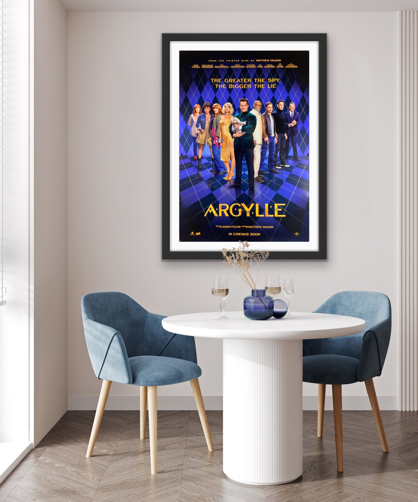 An original movie poster for the Michael Vaughn film Argylle