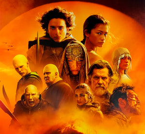 An original movie poster for the Denis Villeneuve film Dune Part 2