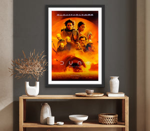 An original movie poster for the Denis Villeneuve film Dune Part 2