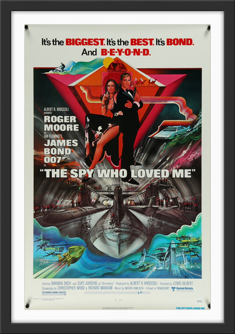 An original movie poster for the James Bond film The Spy Who Loved Me
