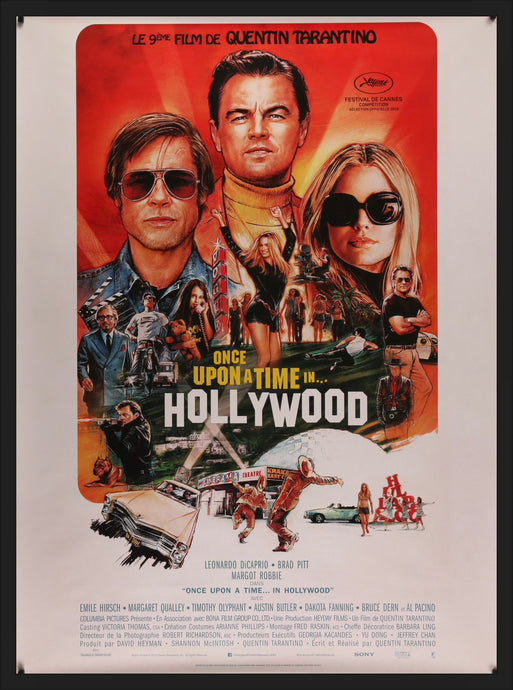 An original French Grande movie poster for the Tarantino film Once Upon A Time In Hollywood