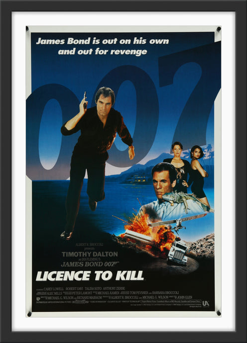 An original movie poster for the James Bond film License / Licence to Kill