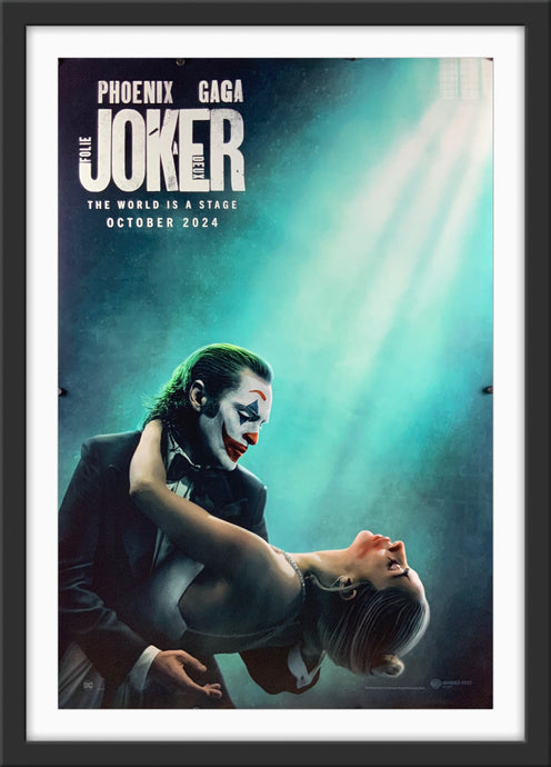 An original movie poster for the Joaquin Phoenix and Lady Gaga film Joker