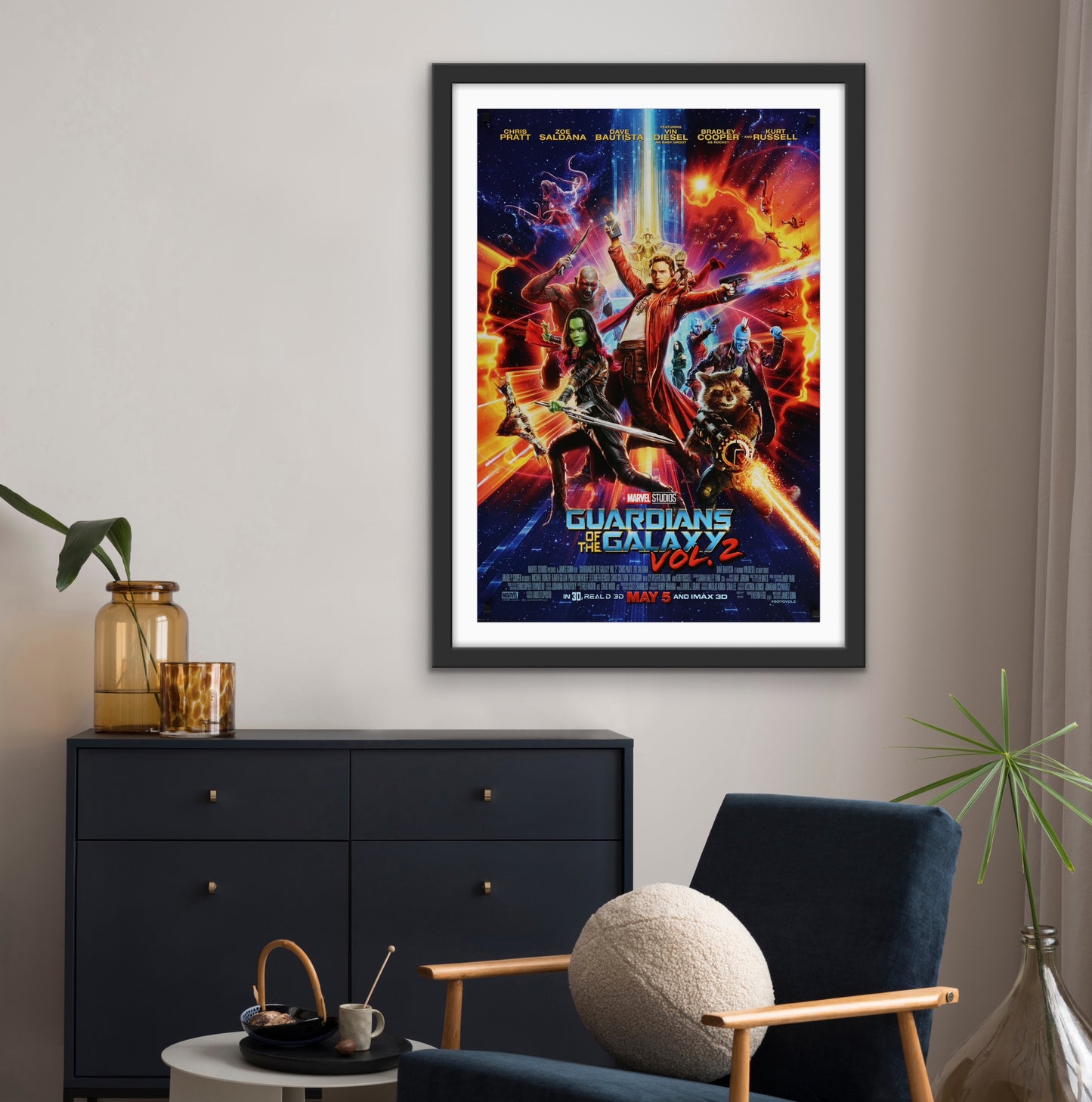 An original movie poster for the film Guardians of the Galaxy 2