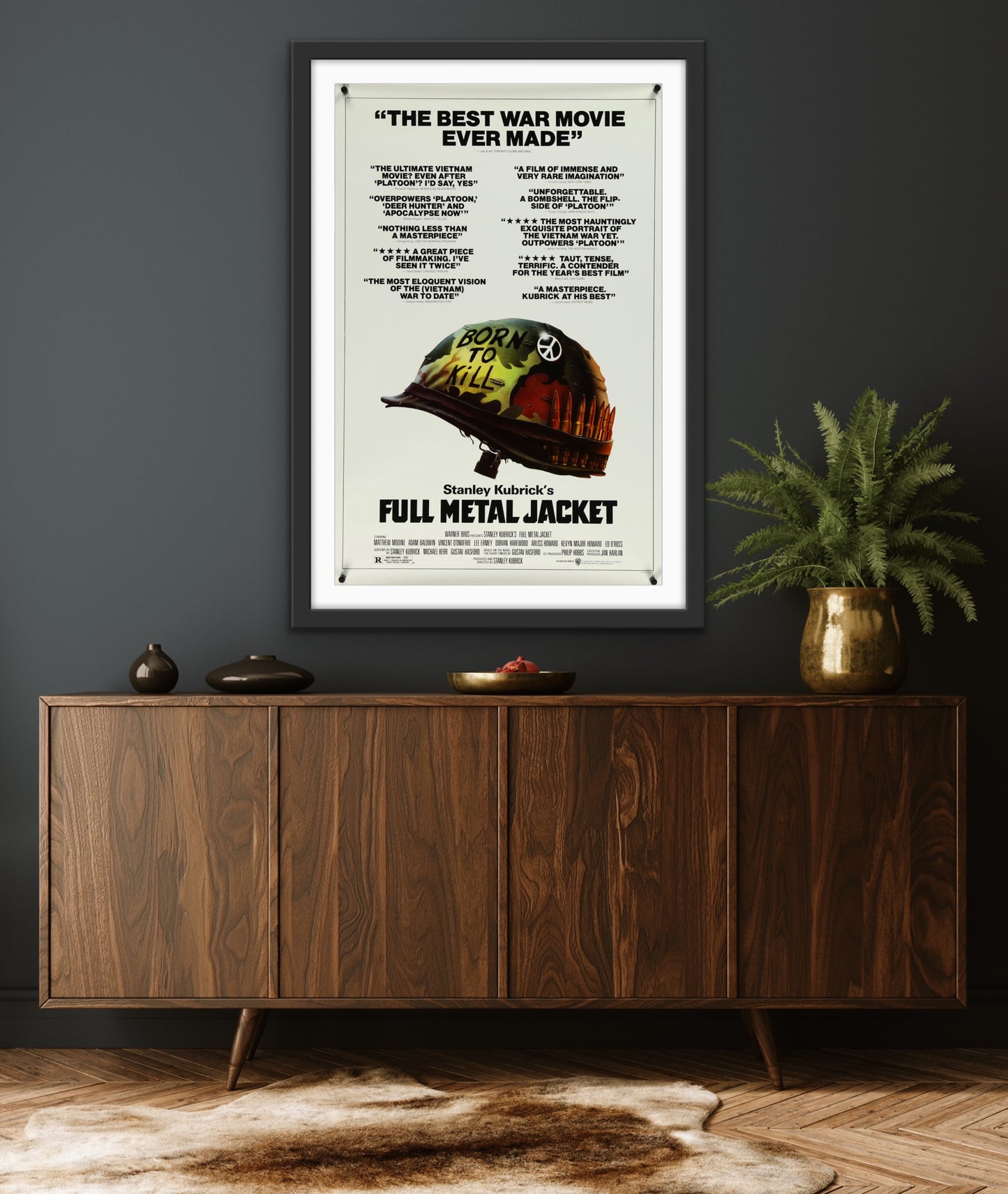An original movie poster for the Stanley Kubrick film Full Metal Jacket