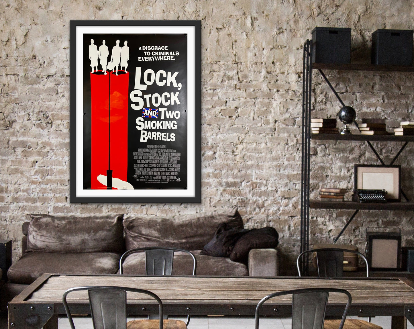 An original movie poster for the film Lock, Stock and Two Smoking Barrels