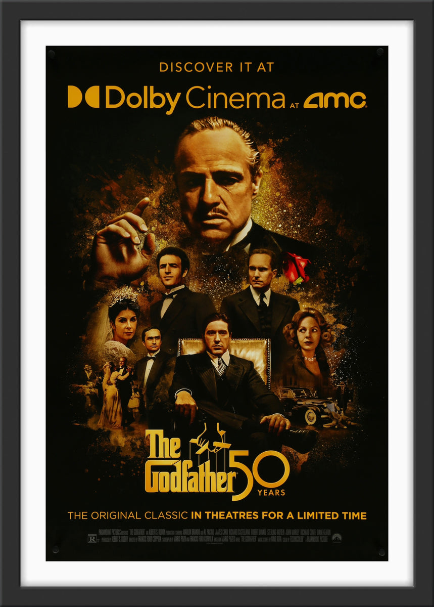 The Godfather 1972 オリジナルポスター 額装済希少スタンプ入