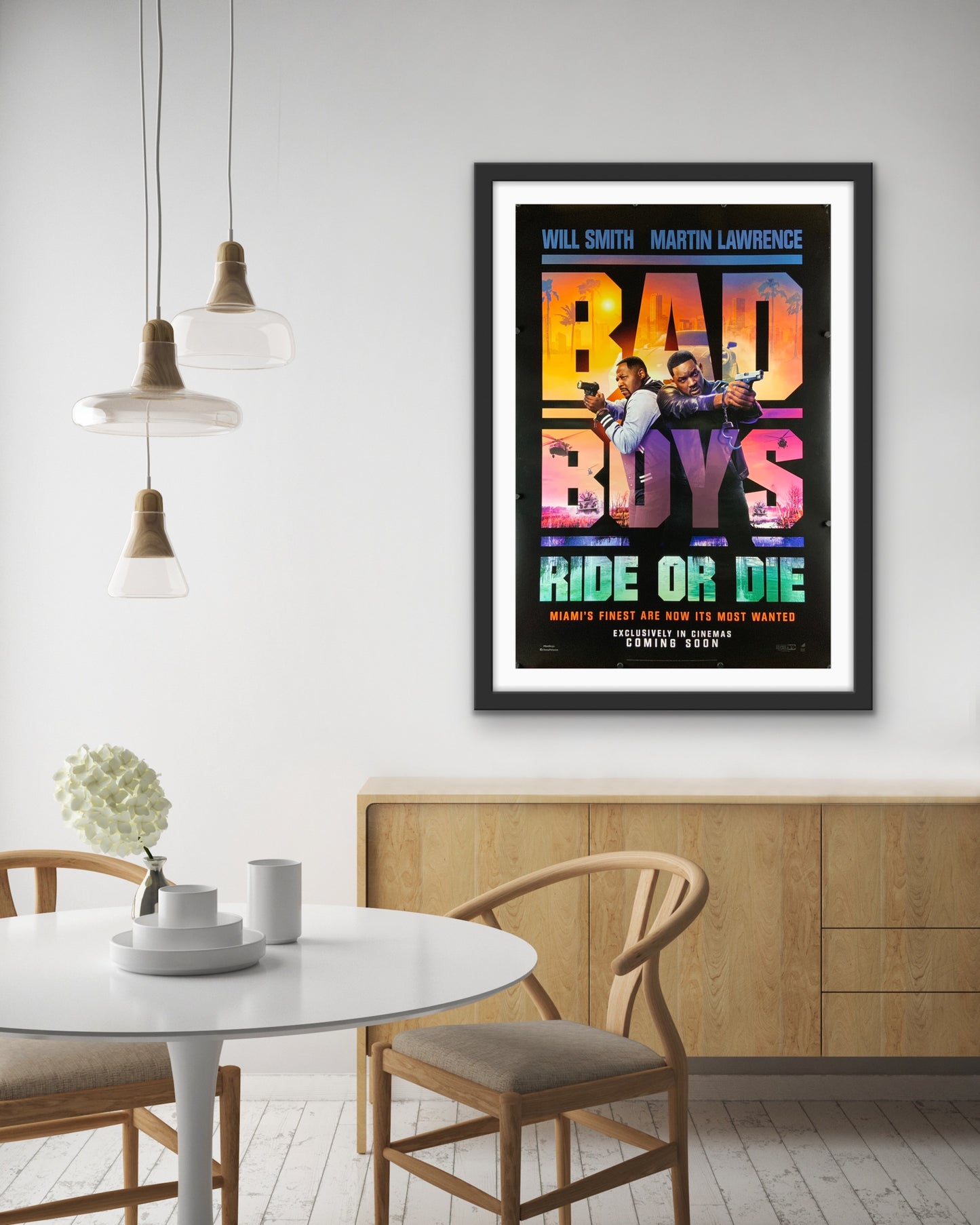 An original movie poster for the film Bad Boys Ride or Die