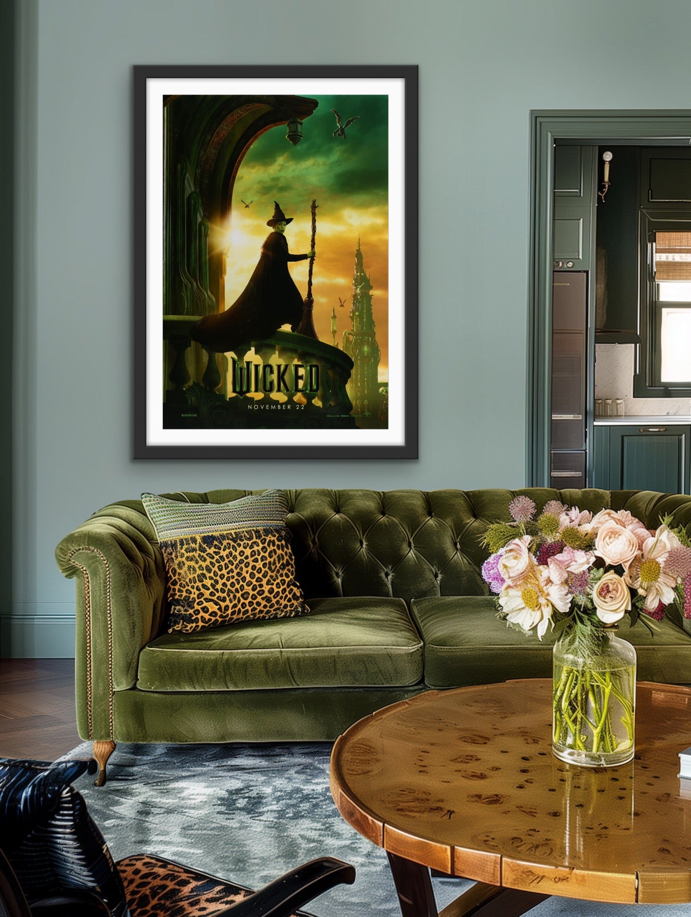 An original movie poster for the Wizard of Oz musical film Wicked