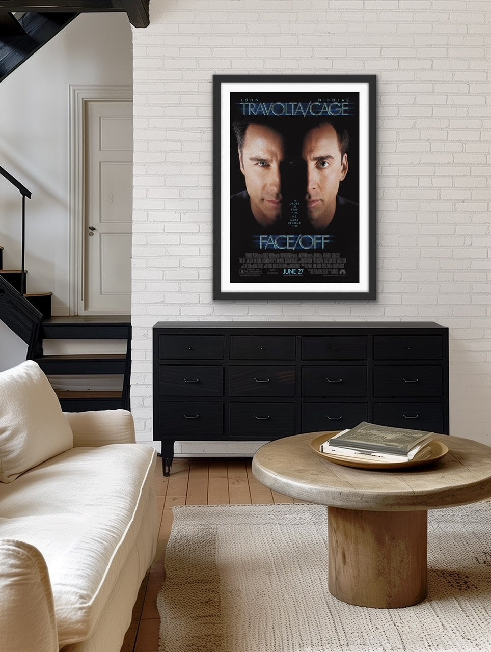 An original movie poster for the film Face/Off