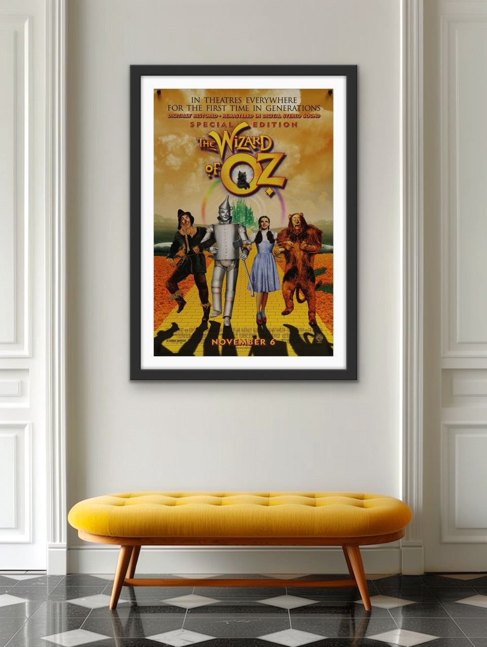 An original movie poster for the film The Wizard of Oz