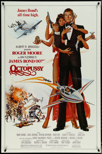 An original movie poster for the James Bond film Octopussy