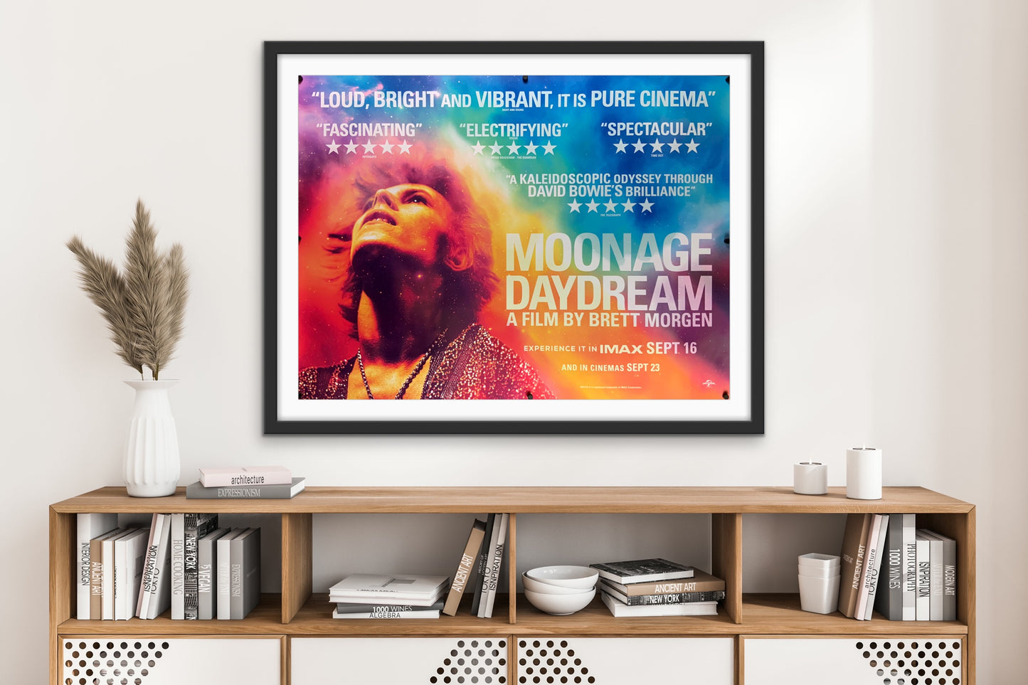 An original movie poster for the David Bowie film Moonage Dream
