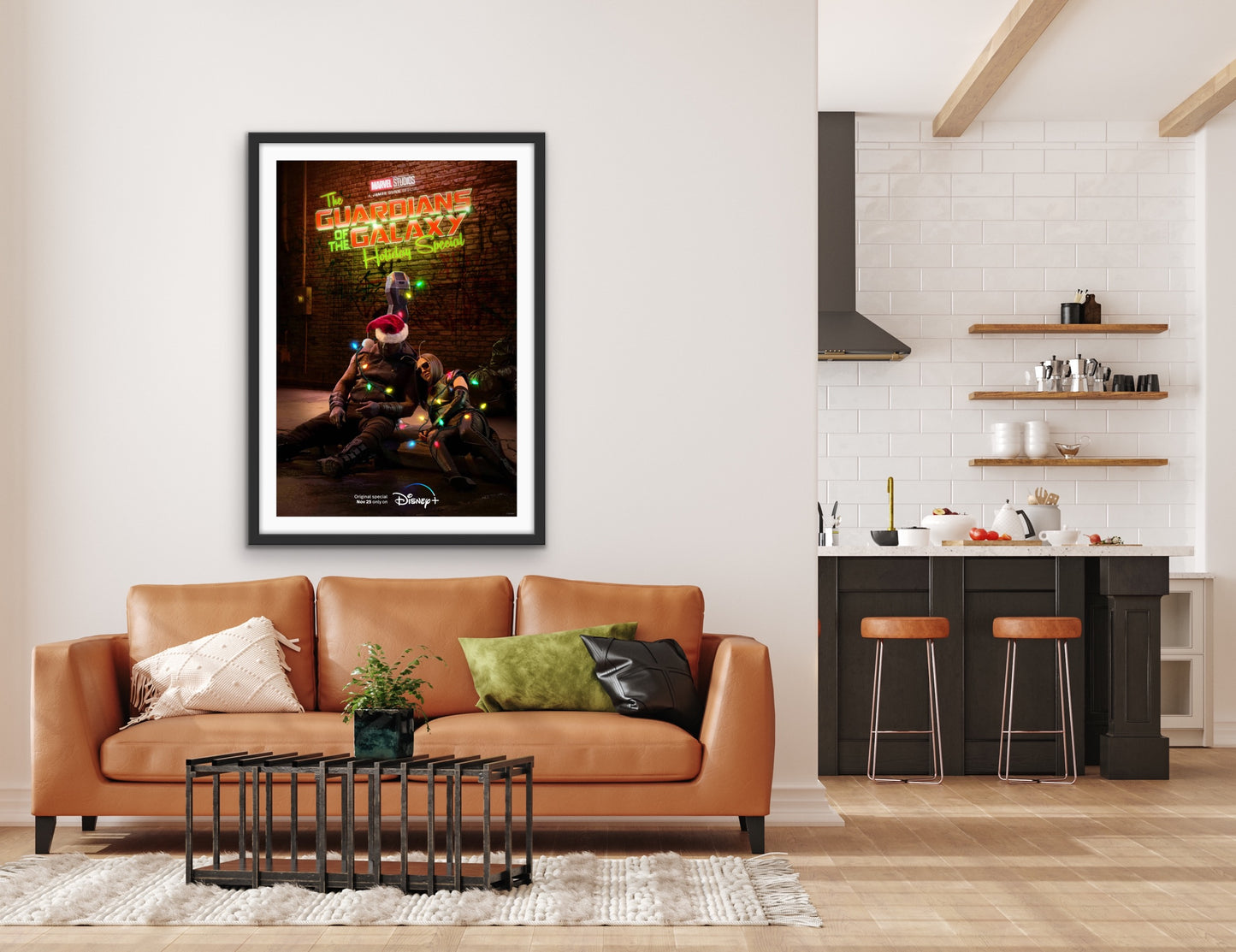 An original movie poster for the Marvel MCU TV special The Guardians of the Galaxy Holiday Special